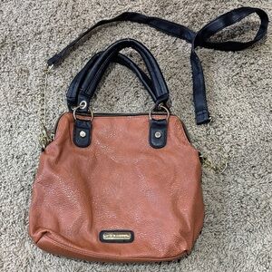 Brown & Black Leather Handbag